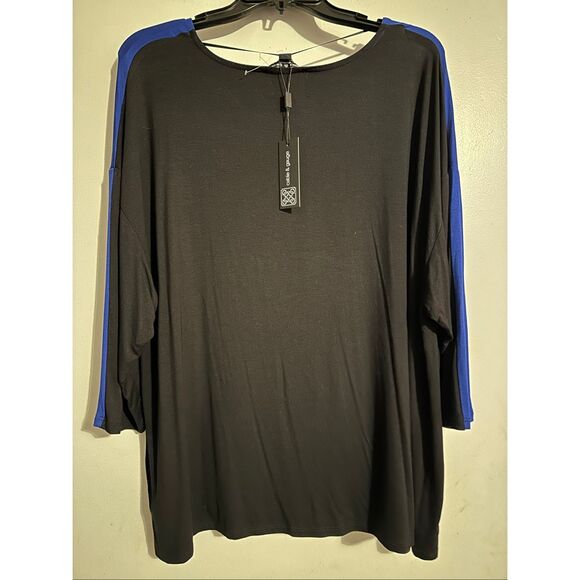 Cable & Gauge Women’s round Neck Jersey Top Size 1X Stretch Classic Casual Chic - Picture 2 of 5